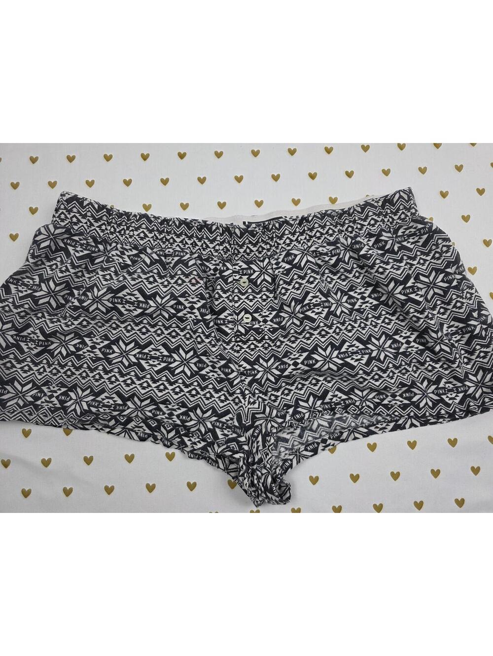 Victorias Secret PINK AZTEC Vintage Medium Sleep Shorts Boxers Pajama Bottoms